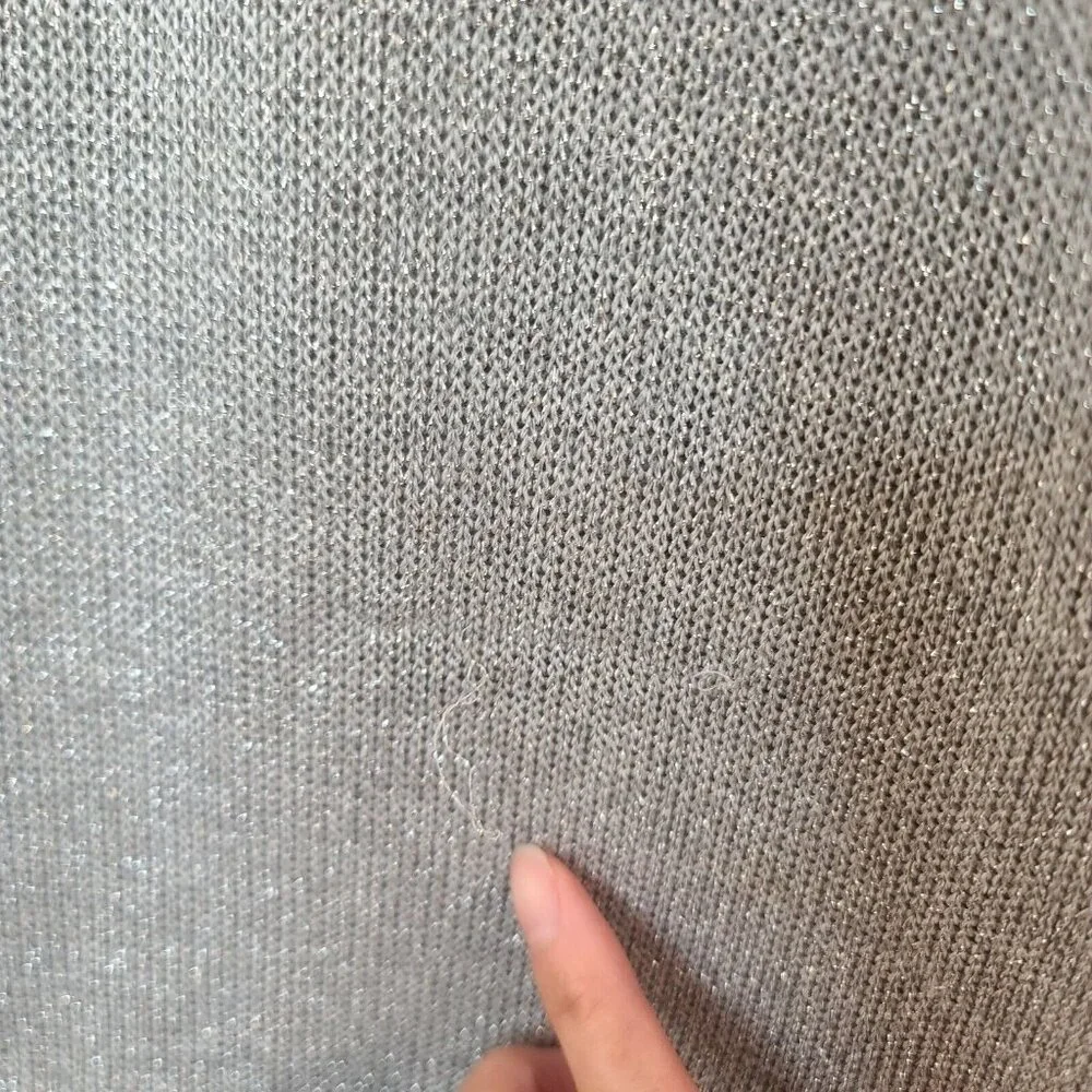 Divided H&M Sweater Womens Medium Gray Metallic Slouchy Sleeve Hooded Casual - Picture 6 of 12